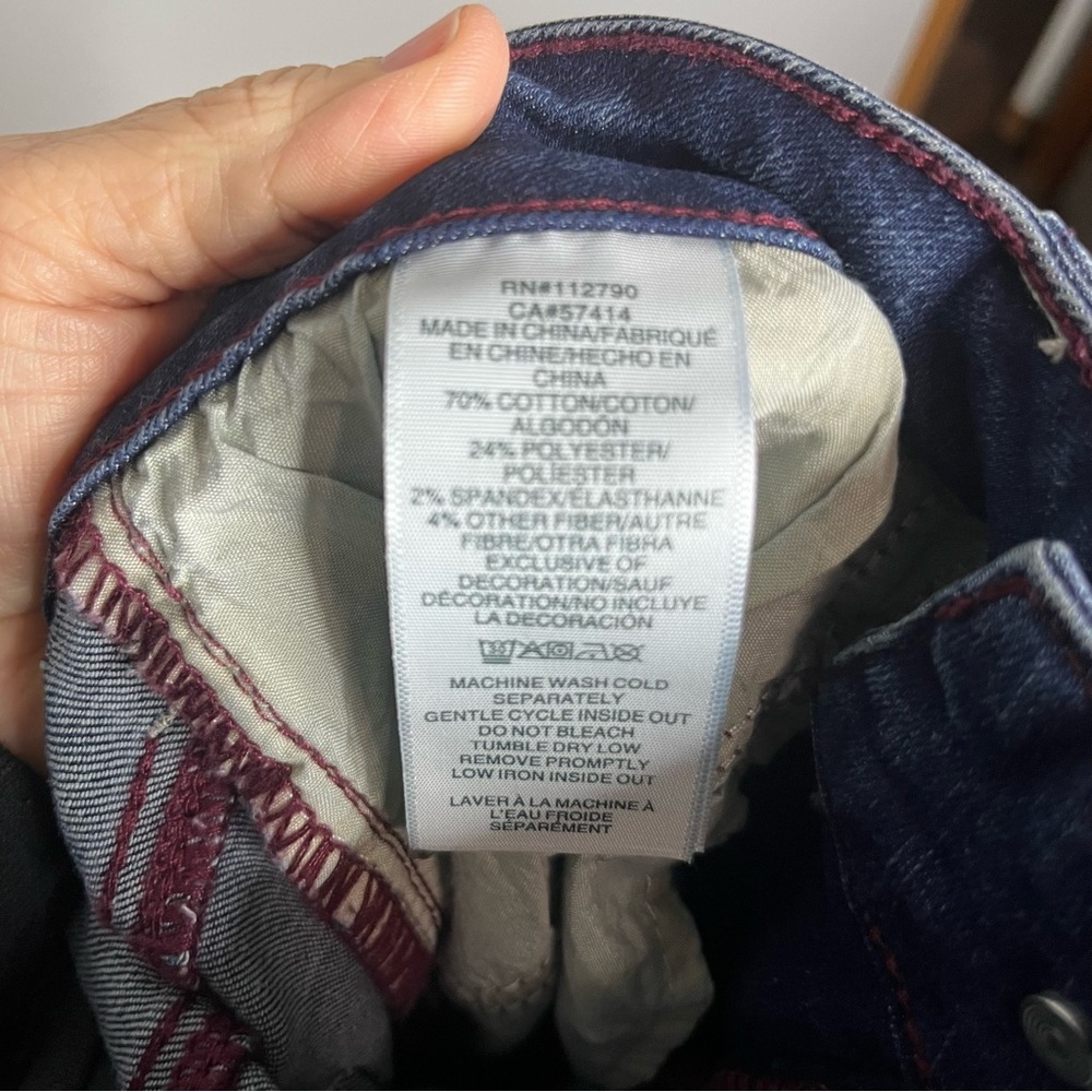 True Religion Jennie Curvy Midrise Super Skinny Women 30 Blue Red Stitch NWT - Picture 9 of 9